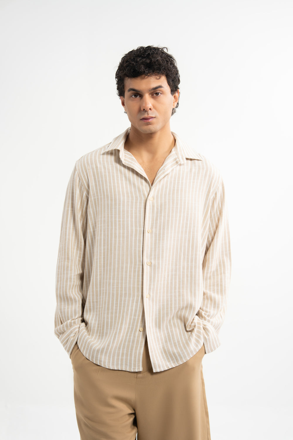 Beige & White Stripes